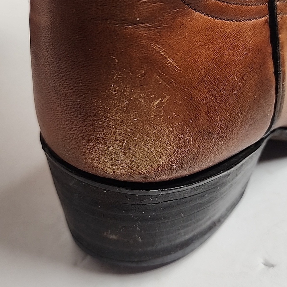 Tony Lama Cats Paw Vintage brown leather cowboy boots sz 8M/9.5W UNISEX YeeHaw!! - Picture 10 of 11